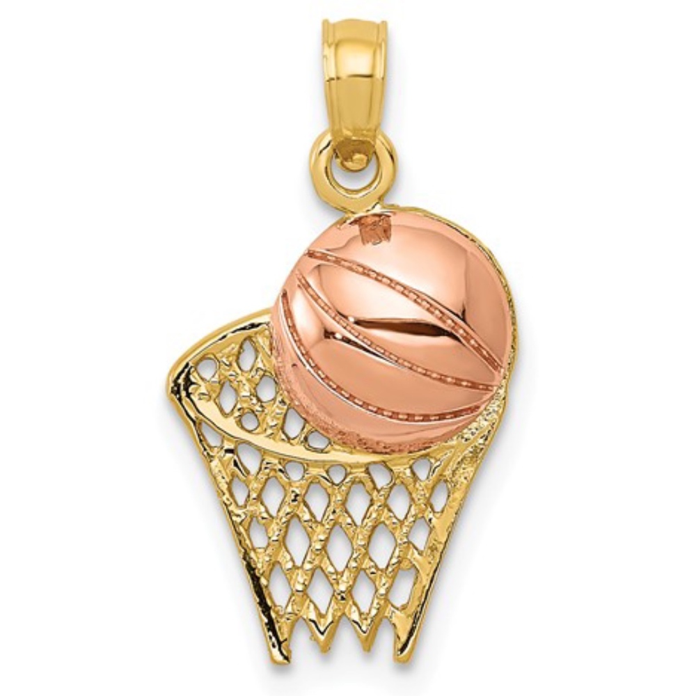 14k Basketball Pendant - Picture 1 of 4